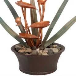 Sunnydaze Decor Sunnydaze 28"H Electric Polyresin Copper-Look Flower Blossoms Outdoor Water Fountain -Sunnydaze Decor GUEST db272e68 b4d5 4fcd a282 0e6e182d0790