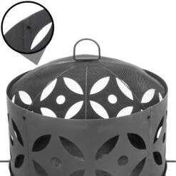 Sunnydaze Decor Sunnydaze Outdoor Camping Or Backyard Cast Iron Retro Round Fire Pit Bowl With Handles And Spark Screen - 26" - Black 10 Sunnydaze Decor Sunnydaze Outdoor Camping Or Backyard Cast Iron Retro Round Fire Pit Bowl With Handles And Spark Screen - 26" - Black -Sunnydaze Decor GUEST db2ca9d5 940d 4bcb 84e4 19e5424b8e8a