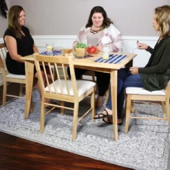 Sunnydaze Decor Sunnydaze Indoor 5-Piece Solid Rubberwood Dining Table And Chairs Set - Natural With Beige Cushions 19 Sunnydaze Decor Sunnydaze Indoor 5-Piece Solid Rubberwood Dining Table And Chairs Set - Natural With Beige Cushions -Sunnydaze Decor GUEST dd805fe8 4743 46a8 af1a bfe099e6c9c4