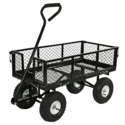 Sunnydaze Decor Sunnydaze Outdoor Lawn And Garden Heavy-Duty Durable Steel Mesh Utility Wagon Cart With Removable Sides -Sunnydaze Decor GUEST df6ec4d7 2009 4220 8301 350735233522