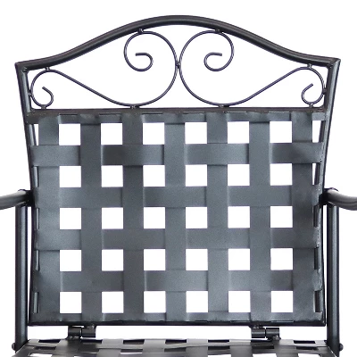Sunnydaze Decor Sunnydaze Outdoor Scrolling Wrought Iron Bar Chair And Table Set - Black 3 Sunnydaze Decor Sunnydaze Outdoor Scrolling Wrought Iron Bar Chair And Table Set - Black - Image 3