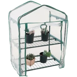 Sunnydaze Decor Sunnydaze Outdoor Portable Growing Rack 2-Tier Greenhouse With PVC Roll-Up Door - 2 Shelves - Clear 19 Sunnydaze Decor Sunnydaze Outdoor Portable Growing Rack 2-Tier Greenhouse With PVC Roll-Up Door - 2 Shelves - Clear -Sunnydaze Decor GUEST e0c2d575 aec7 4848 9743 cb4bd23f2761