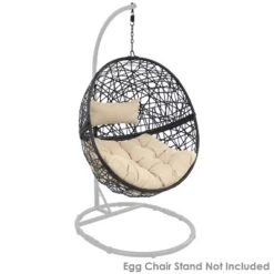 Sunnydaze Decor Sunnydaze Outdoor Resin Wicker Patio Jackson Hanging Basket Egg Chair Swing With Cushions And Headrest - 2pc -Sunnydaze Decor GUEST e1ed9ce8 e590 4494 bf89 a21311679ff3