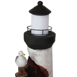 Sunnydaze Decor Sunnydaze 36"H Electric Polyresin Gull's Cove Lighthouse Outdoor Water Fountain With LED Light -Sunnydaze Decor GUEST e218dcf1 55ae 4fe9 b8d9 64851a00be44