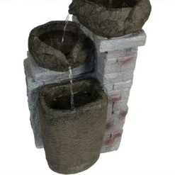 Sunnydaze Decor Sunnydaze Outdoor Polyresin Solar Powered Stone Bowls Water Fountain With LED Lights And Backup Battery - 30" -Sunnydaze Decor GUEST e2647180 fe2b 4e55 ae63 4fa28f9590bc