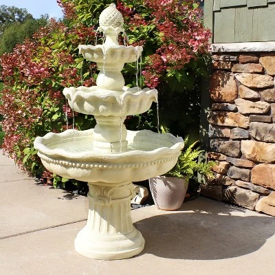 Sunnydaze Decor Sunnydaze 51"H Electric Polyresin And Fiberglass 3-Tier Pineapple Top Outdoor Water Fountain 1 Sunnydaze Decor Sunnydaze 51"H Electric Polyresin And Fiberglass 3-Tier Pineapple Top Outdoor Water Fountain
