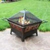 Sunnydaze Decor Sunnydaze Outdoor Camping Or Backyard Steel Northern Galaxy Fire Pit With Cooking Grill Grate, Spark Screen, And Log Poker - 32"