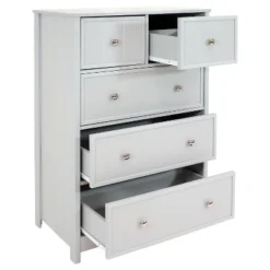 Sunnydaze Decor Sunnydaze Beadboard Vertical Dresser Chest With 5 Drawers - 43.5" H - Gray -Sunnydaze Decor GUEST e40a2732 edb6 4709 a42b ca2578c7bcc6