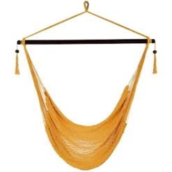 Sunnydaze Decor Sunnydaze Modern Boho-Style Soft-Spun Polyester Rope Hanging Caribbean XL Hammock Chair For Yard, Balcony, And Garden -Sunnydaze Decor GUEST e4554344 d801 4c38 8f8d 3f615561a5f0