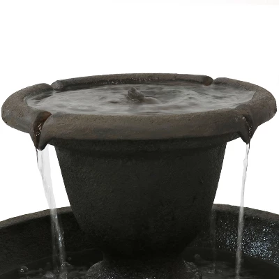 Sunnydaze Decor Sunnydaze 25"H Electric Polyresin 2-Tier Streaming Falls Outdoor Water Fountain 2 Sunnydaze Decor Sunnydaze 25"H Electric Polyresin 2-Tier Streaming Falls Outdoor Water Fountain - Image 2