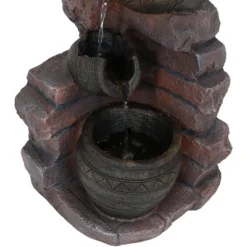 Sunnydaze Decor Sunnydaze Outdoor Polyresin Crumbling Bricks And Pots Solar Cascading Water Fountain With LED Lights And Battery Backup - 27" -Sunnydaze Decor GUEST e5932ed3 c162 4d76 ad89 7630c09f53fa