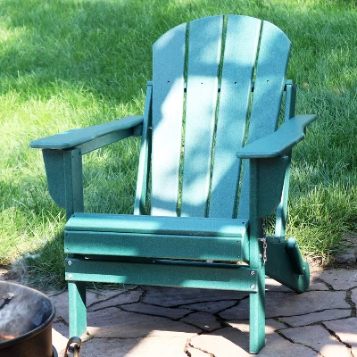 Sunnydaze Decor Sunnydaze Portable, Foldable, Outdoor Adirondack Chair - All-Weather Design - 300-Pound Capacity - 34.5" H 1 Sunnydaze Decor Sunnydaze Portable, Foldable, Outdoor Adirondack Chair - All-Weather Design - 300-Pound Capacity - 34.5" H