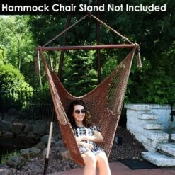 Sunnydaze Decor Sunnydaze Caribbean Style Extra Large Hanging Rope Hammock Chair Swing For Backyard And Patio 16 Sunnydaze Decor Sunnydaze Caribbean Style Extra Large Hanging Rope Hammock Chair Swing For Backyard And Patio -Sunnydaze Decor GUEST e76f1aa7 f0a3 4e05 afa0 2bdbe8fae375