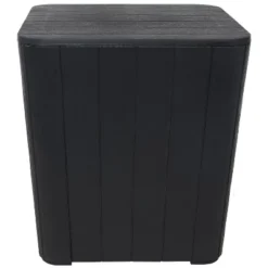 Sunnydaze Decor Sunnydaze Faux Wood Design Outdoor Side Table With Storage - 11.5-Gal. -Sunnydaze Decor GUEST e7ae9168 8593 4d16 bf26 6e37f274e632