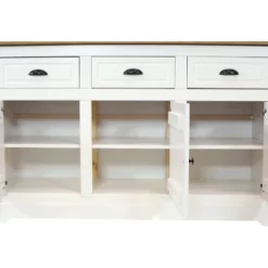 Sunnydaze Decor Sunnydaze Sideboard With 3 Drawers And 3 Doors - Solid Pine Construction - White - 32" -Sunnydaze Decor GUEST e80dc0a5 f840 4650 b1ba bde58ed0ce92
