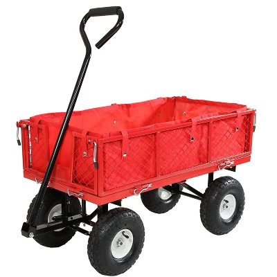 Sunnydaze Decor Sunnydaze Outdoor Lawn And Garden Heavy-Duty Steel Utility Cart With Removable Sides And Weather-Resistant Polyester Liner 10 Sunnydaze Decor Sunnydaze Outdoor Lawn And Garden Heavy-Duty Steel Utility Cart With Removable Sides And Weather-Resistant Polyester Liner - Image 10