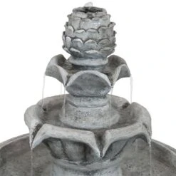 Sunnydaze Decor Sunnydaze Outdoor Solar Powered Ornate Elegance Tiered Water Fountain With Battery Backup And LED Light - 41" -Sunnydaze Decor GUEST e8c4dd48 6bfc 41b5 82b8 2bee03bf487d