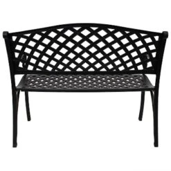 Sunnydaze Decor Sunnydaze 2-Person Checkered Design Cast Aluminum Outdoor Patio Bench, Black 19 Sunnydaze Decor Sunnydaze 2-Person Checkered Design Cast Aluminum Outdoor Patio Bench, Black -Sunnydaze Decor GUEST e9199545 614a 45fa bc83 71bf1ec2dd99