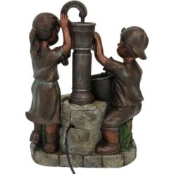 Sunnydaze Decor Sunnydaze 24"H Electric Polyresin Jack And Jill At Farmhouse Pump And Well Outdoor Water Fountain -Sunnydaze Decor GUEST e9b31101 53e1 4732 b272 e102aed40993