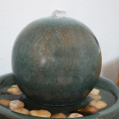 Sunnydaze Decor Sunnydaze Indoor Home Decorative Smooth Glazed Ceramic Orb Tabletop Water Fountain Feature - 7" - Green 7 Sunnydaze Decor Sunnydaze Indoor Home Decorative Smooth Glazed Ceramic Orb Tabletop Water Fountain Feature - 7" - Green - Image 7
