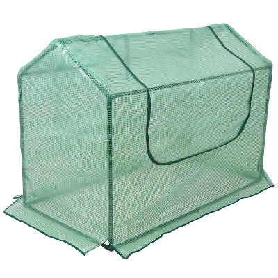 Sunnydaze Decor Sunnydaze Mini Greenhouse With 2 Zippered Side Doors - Green 5 Sunnydaze Decor Sunnydaze Mini Greenhouse With 2 Zippered Side Doors - Green - Image 5