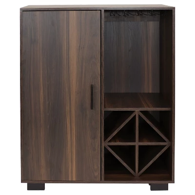 Sunnydaze Decor Sunnydaze Indoor Lavina Wine Cabinet With Glass And Bottle Storage Shelves - Coffee Brown 4 Sunnydaze Decor Sunnydaze Indoor Lavina Wine Cabinet With Glass And Bottle Storage Shelves - Coffee Brown - Image 4