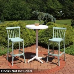 Sunnydaze Decor Sunnydaze 45"H Round Plastic All-Weather Commercial-Grade Patio Bar Table With Foldable Design, White -Sunnydaze Decor GUEST eddf04a9 c14d 4e6f 9055 01f14578938b
