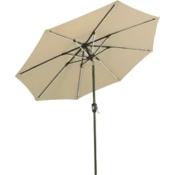 Sunnydaze Decor Sunnydaze Outdoor Aluminum Sunbrella Patio Umbrella With Solar LED Light Bars And Tilt - 9' -Sunnydaze Decor GUEST eefde326 5f65 490e 8bf9 64df4a634fd6