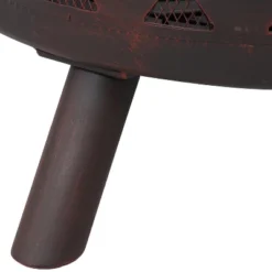 Sunnydaze Decor Sunnydaze Outdoor Camping Or Backyard Crossweave Cut Out Fire Pit With Spark Screen, Log Poker, And Metal Wood Grate - Bronze -Sunnydaze Decor GUEST ef74e90e 905f 4eb3 98ea 980d2da74a56