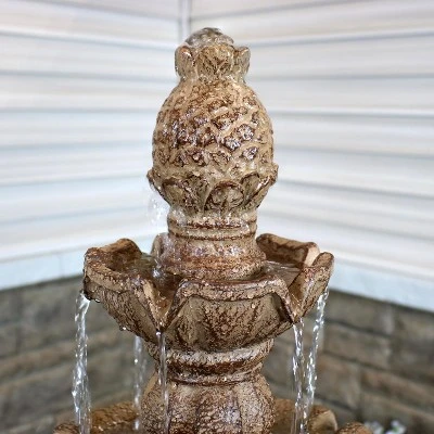 Sunnydaze Decor Sunnydaze 52"H Electric Fiberglass And Resin 4-Tier Pineapple Top Outdoor Water Fountain 8 Sunnydaze Decor Sunnydaze 52"H Electric Fiberglass And Resin 4-Tier Pineapple Top Outdoor Water Fountain - Image 8