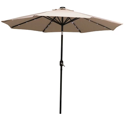Sunnydaze Decor Sunnydaze Outdoor Aluminum Pool Patio Umbrella With Solar LED Lights, Tilt, And Crank - 9' 13 Sunnydaze Decor Sunnydaze Outdoor Aluminum Pool Patio Umbrella With Solar LED Lights, Tilt, And Crank - 9' - Image 13