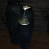 Sunnydaze Decor Sunnydaze 27"H Electric Ceramic Dark Turquoise Tour De Vase Outdoor Water Fountain With LED Lights