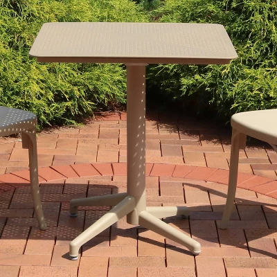 Sunnydaze Decor Sunnydaze 28" Square Plastic All-Weather Commercial-Grade Indoor/Outdoor Patio Dining Table With Foldable Design, Tan 1 Sunnydaze Decor Sunnydaze 28" Square Plastic All-Weather Commercial-Grade Indoor/Outdoor Patio Dining Table With Foldable Design, Tan