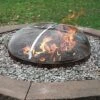 Sunnydaze Decor Sunnydaze Outdoor Heavy-Duty Steel Mesh Round Camp Fire Pit Spark Screen Lid With Grabber Ring Top - Silver
