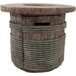 Sunnydaze Decor Sunnydaze Rope And Barrel Design Propane Gas Patio Fire Pit Table Kit With Lava Rocks - 29" Diameter -Sunnydaze Decor GUEST f09d3a7e 88ea 43f4 9de9 f10afbd39265