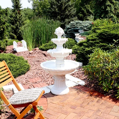 Sunnydaze Decor Sunnydaze 52"H Electric Fiberglass 4-Tier Fruit Top Outdoor Water Fountain, White Finish 1 Sunnydaze Decor Sunnydaze 52"H Electric Fiberglass 4-Tier Fruit Top Outdoor Water Fountain, White Finish