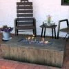 Sunnydaze Decor Sunnydaze Rustic Rectangular Propane Gas Fire Pit Table With Outdoor Weather-Resistant Durable Cover And Lava Rocks - 48" L - Faux Wood