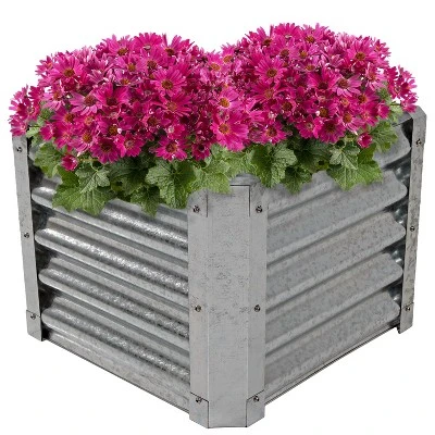 Sunnydaze Decor Sunnydaze Outdoor Lawn And Garden Galvanized Steel Square Raised Vegetable Garden Or Flower Bed Planter Kit - 22" - Silver 5 Sunnydaze Decor Sunnydaze Outdoor Lawn And Garden Galvanized Steel Square Raised Vegetable Garden Or Flower Bed Planter Kit - 22" - Silver - Image 5