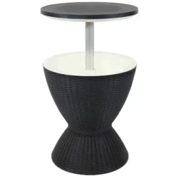 Sunnydaze Decor Sunnydaze Rattan Design Patio Bar Cooler Table With Height-Adjustable Tabletop - Phantom Gray -Sunnydaze Decor GUEST f5d23d33 54ae 403e b496 4ca9b3505b80