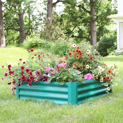 Sunnydaze Decor Sunnydaze Raised Powder-Coated Steel Rectangle Garden Bed Kit For Plants, Flowers, Herbs And Vegetables - 47" Wide X 11" Deep 1 Sunnydaze Decor Sunnydaze Raised Powder-Coated Steel Rectangle Garden Bed Kit For Plants, Flowers, Herbs And Vegetables - 47" Wide X 11" Deep