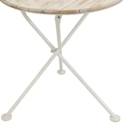Sunnydaze Decor Sunnydaze Indoor/Outdoor French Country Chestnut Wood Folding Round Bistro Table - 28"- White -Sunnydaze Decor GUEST f7d534dc cc0b 4909 9e4b c8ab84b7e12c