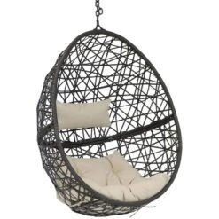 Sunnydaze Decor Sunnydaze Outdoor Resin Wicker Patio Caroline Lounge Hanging Basket Egg Chair With Cushions - 2pc -Sunnydaze Decor GUEST fa216557 8d2e 42ef a679 376fba9dac3f