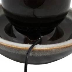 Sunnydaze Decor Sunnydaze Indoor Home Office Tabletop Modern Orb Smooth Glazed Ceramic Water Fountain Feature - 7" - Dark Brown -Sunnydaze Decor GUEST face5590 adc3 482f 88d5 52ad11a55ffb