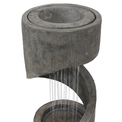 Sunnydaze Decor Sunnydaze 31"H Electric Polyresin Showering Spiral Column Outdoor Water Fountain With LED Light 3 Sunnydaze Decor Sunnydaze 31"H Electric Polyresin Showering Spiral Column Outdoor Water Fountain With LED Light - Image 3
