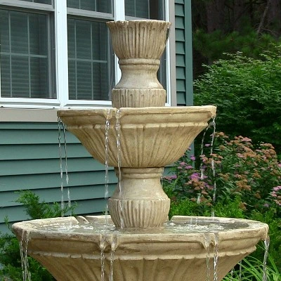 Sunnydaze Decor Sunnydaze 55"H Electric Polystone Classic Style 3-Tier Designer Outdoor Water Fountain 6 Sunnydaze Decor Sunnydaze 55"H Electric Polystone Classic Style 3-Tier Designer Outdoor Water Fountain - Image 6