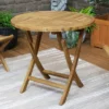 Sunnydaze Decor Sunnydaze Outdoor Solid Teak Wood With Light Stained Finish Round Patio Dining Table - Light Brown