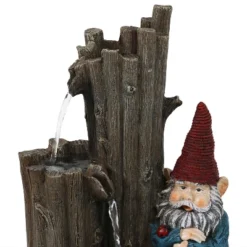 Sunnydaze Decor Sunnydaze 17"H Electric Polyresin Resting Gnome By Tiered Logs Outdoor Water Fountain With LED Light -Sunnydaze Decor GUEST fdbe18de fa73 47b6 a7c3 e452f112054a