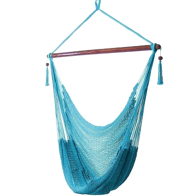 Sunnydaze Decor Sunnydaze Caribbean Style Extra Large Hanging Rope Hammock Chair Swing For Backyard And Patio 12 Sunnydaze Decor Sunnydaze Caribbean Style Extra Large Hanging Rope Hammock Chair Swing For Backyard And Patio - Image 12