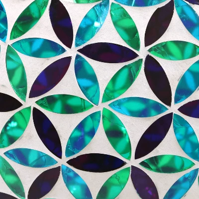 Sunnydaze Decor Sunnydaze Blue Cool Blooms Glass Mosaic Indoor/Outdoor Gazing Globe With Solar Light - 10" Diameter - Blue And Green 4 Sunnydaze Decor Sunnydaze Blue Cool Blooms Glass Mosaic Indoor/Outdoor Gazing Globe With Solar Light - 10" Diameter - Blue And Green - Image 4